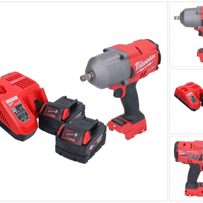 Milwaukee M18 FHIWF12-402 Akumulatorowy klucz udarowy 18 V 1356 Nm 1/2" bezszczotkowy + 2x akumulator 4,0 Ah + ładowarka