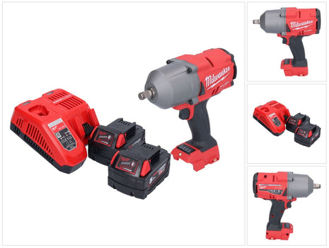 Milwaukee M18 FHIWF12-502 akumulatorowy klucz udarowy 18 V 1356 Nm 1/2" bezszczotkowy + 2x akumulator 5,0 Ah + ładowarka