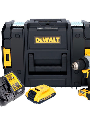 Taladro atornillador inalámbrico DeWalt DCD 800 D1T 18 V 90 Nm sin escobillas + 1x batería 2,0 Ah + cargador + TSTAK