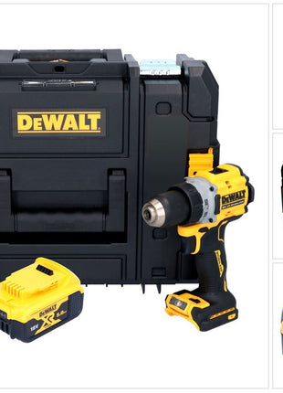 Taladro atornillador inalámbrico DeWalt DCD 800 NT 18 V 90 Nm sin escobillas + 1x batería 5,0 Ah + TSTAK - sin cargador