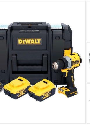 Taladro atornillador inalámbrico DeWalt DCD 800 P2T 18 V 90 Nm sin escobillas + 2x baterías 5,0 Ah + cargador + TSTAK