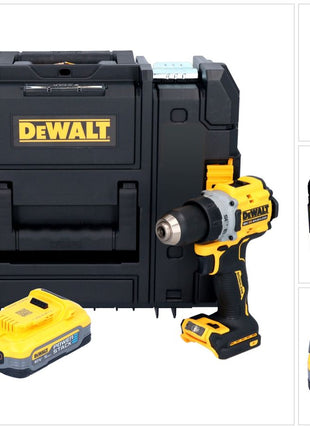 Taladro atornillador inalámbrico DeWalt DCD 800 NT 18 V 90 Nm sin escobillas + 1x batería 5,0 Ah + TSTAK - sin cargador