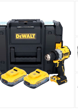 Taladro atornillador inalámbrico DeWalt DCD 800 H2T 18 V 90 Nm sin escobillas + 2x baterías 5,0 Ah + cargador + TSTAK