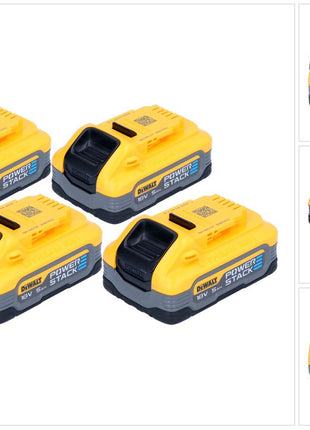 Zestaw akumulatorów DeWalt DCBP 518 H4 4x akumulator Powerstack 18 V 5,0 Ah / 5000 mAh XR Li-Ion - ze wskaźnikiem poziomu naładowania