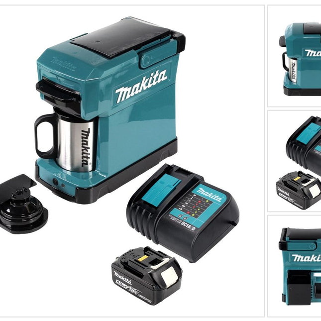 Makita DCM 501 RT Máquina de café a batería portátil + 1x batería de 5,0 Ah y cargador
