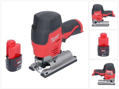 Milwaukee M12 JS-201 Akku Stichsäge 12 V + 1x Akku 2,0 Ah - ohne Ladegerät