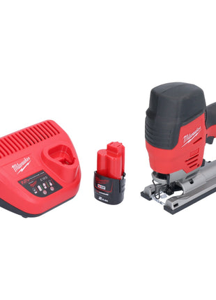 Scie sauteuse à batterie Milwaukee M12 JS-201 12 V + 1x batterie 2,0 Ah + chargeur