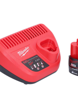 Scie sauteuse à batterie Milwaukee M12 JS-201 12 V + 1x batterie 2,0 Ah + chargeur