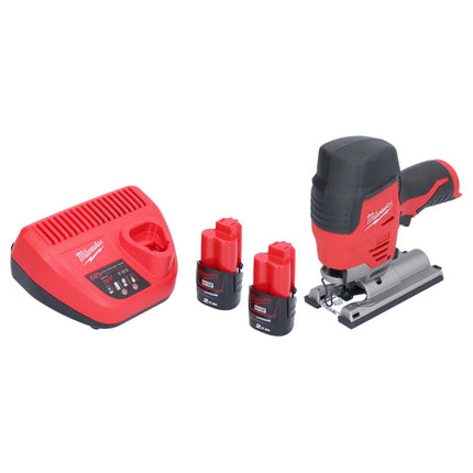 Milwaukee M12 JS-202 cordless jigsaw 12 V + 2x rechargeable battery 2.0 Ah + charger