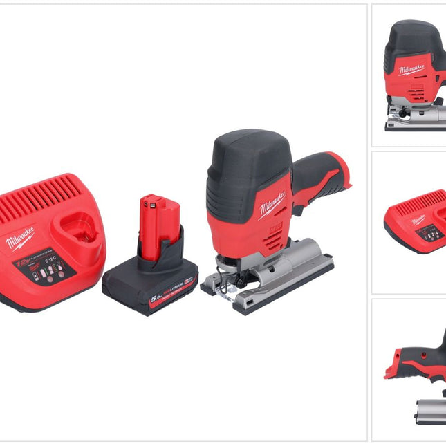 Sierra de calar sin cable Milwaukee M12 JS-501 12 V + 1x batería recargable 5,0 Ah + cargador