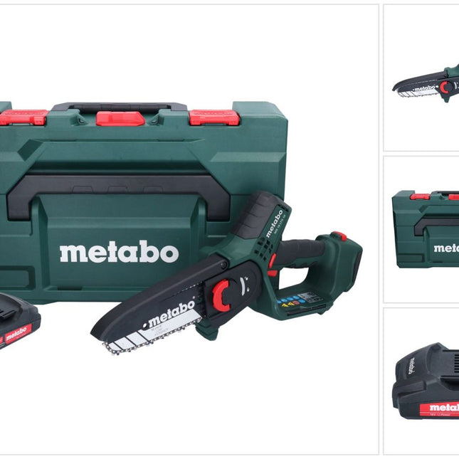 Metabo MS 18 LTX 15 Akku Gehölzsäge 18 V 15 cm 5 m/s + 1x Akku 2,0 Ah + metaBOX - ohne Ladegerät