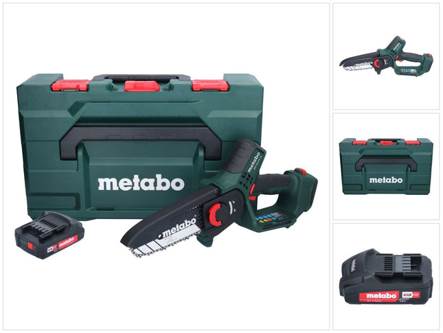 Metabo MS 18 LTX 15 podadora sin cable 18 V 15 cm 5 m/s + 1x batería recargable 2,0 Ah + metaBOX - sin cargador
