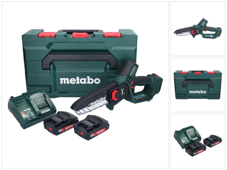 Metabo MS 18 LTX 15 scie sans fil 18 V 15 cm 5 m/s + 2x batterie 2,0 Ah + chargeur + metaBOX