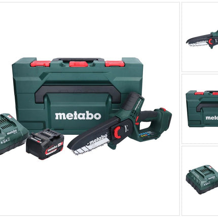 Metabo MS 18 LTX 15 cordless pruning saw 18 V 15 cm 5 m/s + 1x rechargeable battery 4.0 Ah + charger + metaBOX