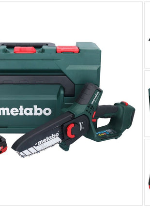 Sierra para madera a batería Metabo MS 18 LTX 15 18 V 15 cm 5 m/s + 1x batería 4,0 Ah + metaBOX - sin cargador