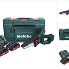 Metabo MS 18 LTX 15 cordless pruning saw 18 V 15 cm 5 m/s + 2x battery 4.0 Ah + charger + metaBOX
