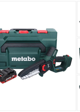 Metabo MS 18 LTX 15 sierra para madera a batería 18 V 15 cm 5 m/s + 2x batería 4,0 Ah + cargador + metaBOX