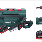 Metabo MS 18 LTX 15 Trononneuse sans fil 18 V 15 cm 5 m/s + 1x accu 5,5 Ah + metaBOX - sans kit de chargement