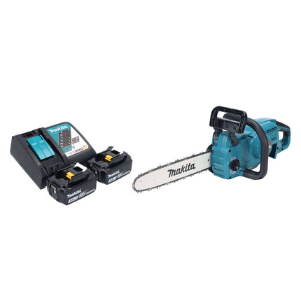 Makita DUC 357 RF2X2 Akumulatorowa pilarka łańcuchowa 18 V 35 cm 7,7 m/s Bezszczotkowa + 2x akumulator 3,0 Ah + ładowarka