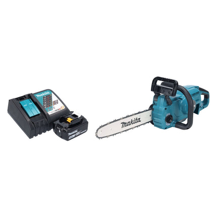 Makita DUC 357 RTX2 Akumulatorowa pilarka łańcuchowa 18 V 35 cm 7,7 m/s Bezszczotkowa + 1x akumulator 5,0 Ah + ładowarka