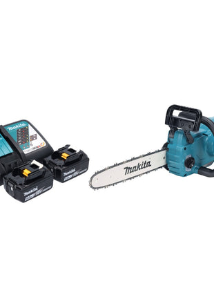 Motosierra a batería Makita DUC 357 RT2X2 18 V 35 cm 7,7 m/s sin escobillas + 2x baterías 5,0 Ah + cargador