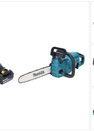 Motosierra a batería Makita DUC 357 RGX2 18 V 35 cm 7,7 m/s sin escobillas + 1x batería 6,0 Ah + cargador