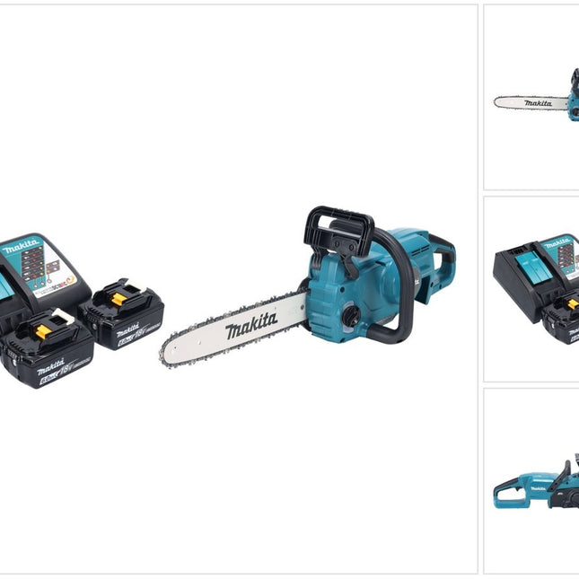 Makita DUC 357 RG2X2 Motosierra sin cable 18 V 35 cm 7,7 m/s Sin escobillas + 2x batería 6,0 Ah + cargador
