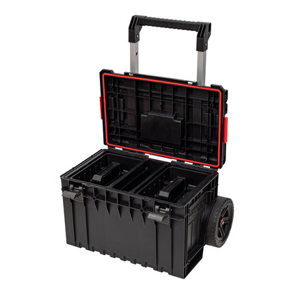 Qbrick System ONE Cart 2.0 Carro 641 x 485 x 660 mm 52 l IP66 100 kg de capacidad de carga apilable con doble asa telescópica de aluminio
