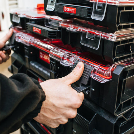 Qbrick System ONE Organizer 2XL 2.0 + Qbrick System ONE Connect Adaptador apilable 582 x 387 x 172 mm 19,5 l IP66 con 4 inserciones y 12 separadores