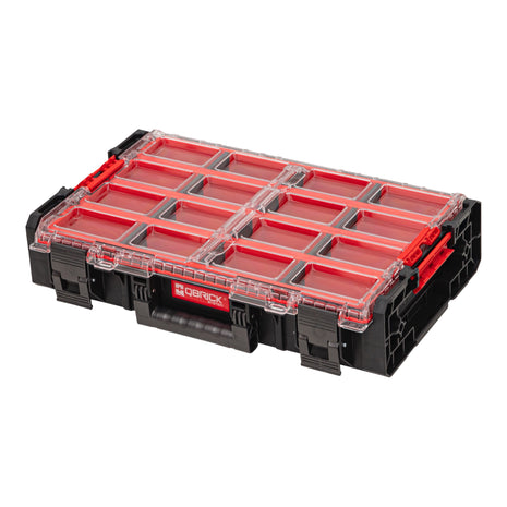 Qbrick System ONE Organizer XL 2.0 Long Bin empilable 582 x 387 x 131 mm 13,5 l IP66 avec 4 inlays et 12 séparateurs