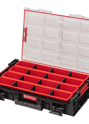 Qbrick System ONE Organizer XL 2.0 Contenedor largo apilable 582 x 387 x 131 mm 13,5 l IP66 con 4 inserciones y 12 divisores