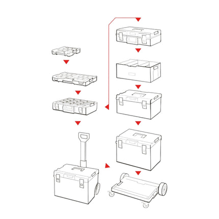 Qbrick System ONE 200 2.0 Profi RED ULTRA HD Custom tool case modular organiser 585 x 385 x 190 mm 15.4 l stackable IP66
