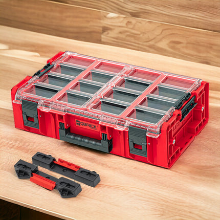 Qbrick System ONE Organizer 2XL 2.0 RED ULTRA HD Custom + ONE Connect adapter 582 x 387 x 172 mm 19.5 L stackable IP66