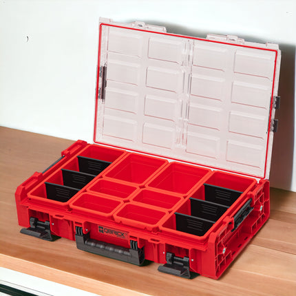 Qbrick System ONE Organiser XL 2.0 RED ULTRA HD Custom 582 x 387 x 131 mm 13,5 l IP66 con 8 inserti e 6 divisori