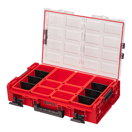 Qbrick System ONE Organiser XL 2.0 RED ULTRA HD Custom 582 x 387 x 131 mm 13,5 l IP66 con 8 inserti e 6 divisori