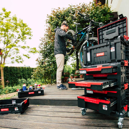 Platforma transportowa Qbrick System PRO Wózek transportowy 506 x 325 x 140 mm z 4 kółkami skrętnymi i 2 hamulcami