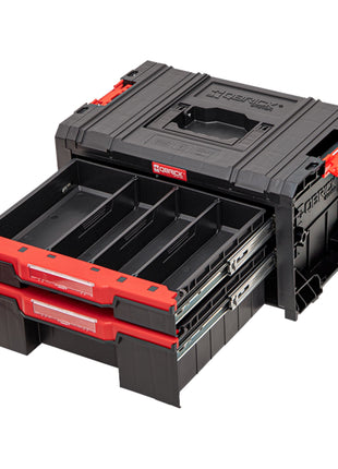 Qbrick System PRO Cajón 2 Caja de Herramientas 2.0 Básico apilable 450 x 310 x 244 mm 4,5 l 9,5 l IP54 con dos cajones 5 divisores