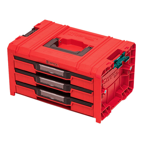 Qbrick System PRO Drawer 3 Toolbox 2.0 Expert RED ULTRA HD Maleta de herramientas 450 x 310 x 244 mm 13,5 l apilable IP54 con 3 cajones