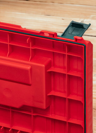 Qbrick System PRO Toolbox 2.0 RED ULTRA HD Mallette à outils sur mesure 450 x 260 x 240 mm 19 l empilable IP54 avec 3 compartiments et étagère