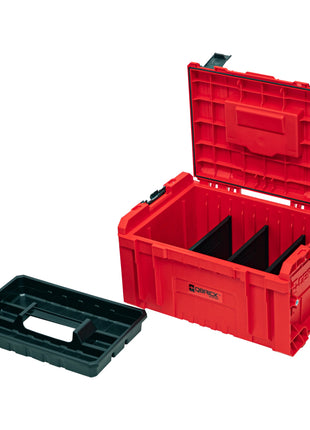 Qbrick System PRO Toolbox 2.0 RED ULTRA HD Mallette à outils sur mesure 450 x 260 x 240 mm 19 l empilable IP54 avec 3 compartiments et étagère