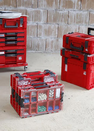 Qbrick System PRO Organizer 200 RED ULTRA HD apilable 452 x 296 x 79 mm 6 l IP54 con 8 incrustaciones