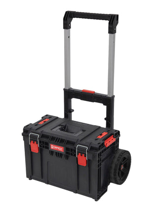 Qbrick System PRIME Cart Trolley stapelbar 590 x 425 x 660 mm 37 l IP66 100 kg belastbar mit Doppelteleskopstiel aus Aluminium