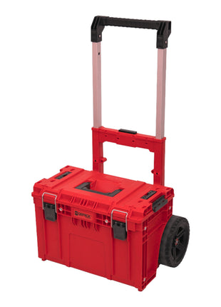 Qbrick System PRIME Cart RED ULTRA HD Custom stapelbar 590 x 425 x 660 mm 37 l IP66 100 kg belastbar mit Doppelteleskopstiel aus Aluminium