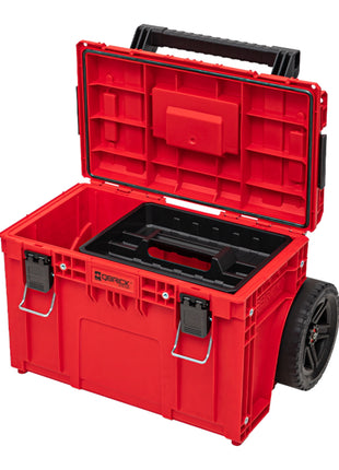 Qbrick System PRIME Cart RED ULTRA HD Custom stapelbar 590 x 425 x 660 mm 37 l IP66 100 kg belastbar mit Doppelteleskopstiel aus Aluminium