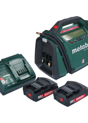 Compresseur multi-batterie Metabo AK 18 18 V 11 bar + 2x batteries 2,0 Ah + chargeur