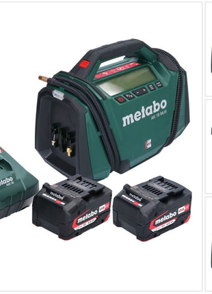 Metabo AK 18 Compresor multibatería 18 V 11 bar + 2x baterías 4,0 Ah + cargador