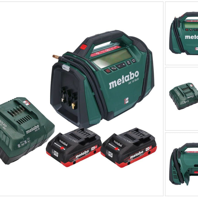 Metabo AK 18 Multi cordless compressor 18 V 11 bar + 2x battery pack 4.0 Ah + charger
