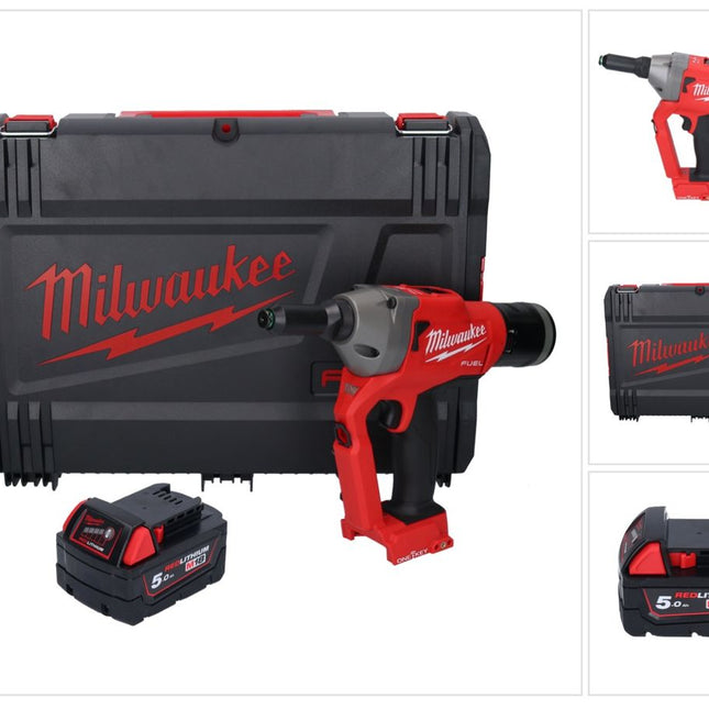 Milwaukee M18 ONEFPRT-501X nitownica akumulatorowa 18 V 20 kN bezszczotkowa + 1x akumulator 5,0 Ah + skrzynka HD - bez ładowarki