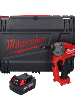 Riveteuse aveugle sur batterie Milwaukee M18 ONEFPRT-501X 18 V 20 kN sans balais + 1x batterie 5,0 Ah + boîtier HD - sans chargeur