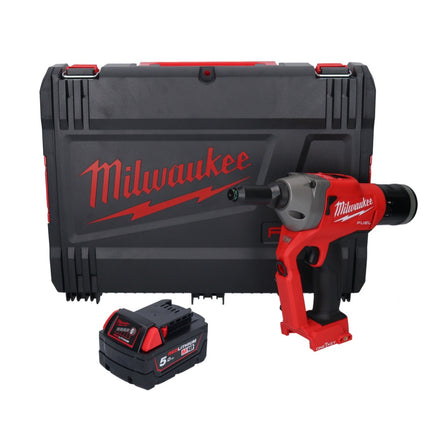 Milwaukee M18 ONEFPRT-501X Riveteuse sans fil 18 V 20 kN Brushless + 1x batterie 5,0 Ah + HD Box - sans chargeur